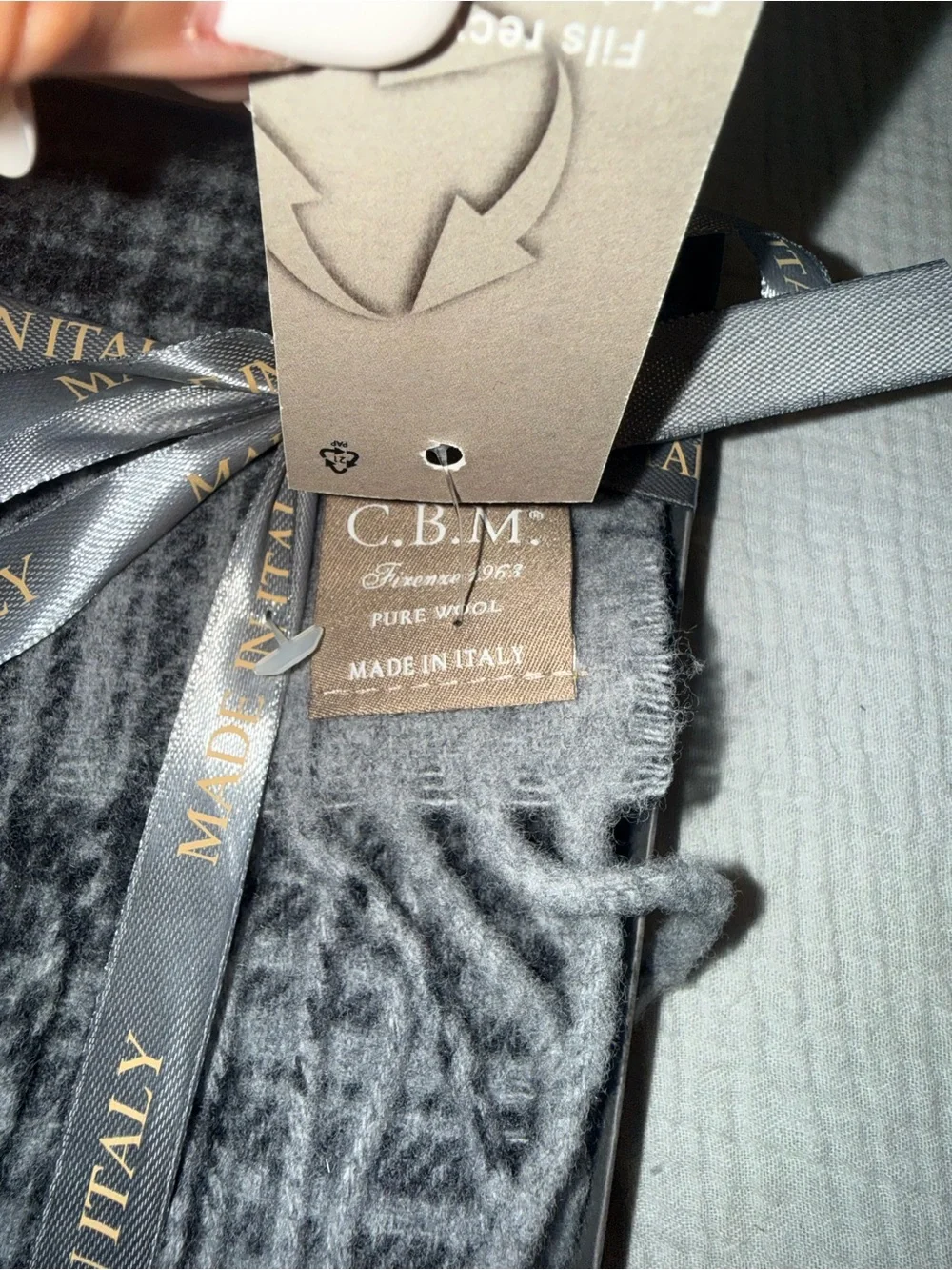 Manifattura C.B.M. Men’s Scarf  Grey Black Color